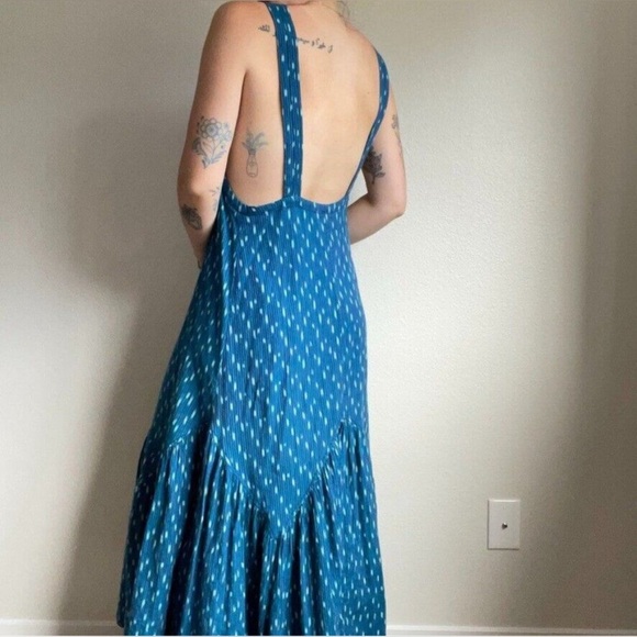 Free People One Love Prairie Maxi Dress in Dark Blue Large - Picture 3 of 7